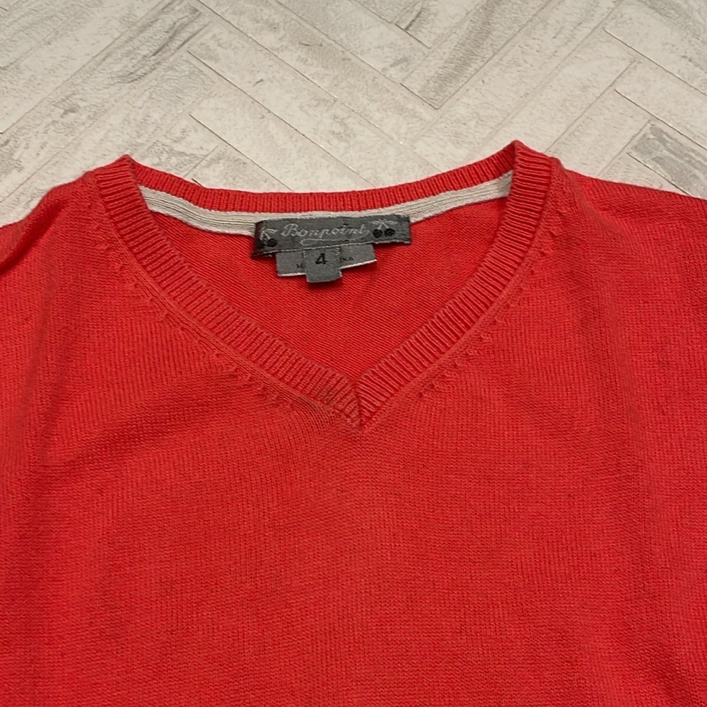 Bonpoint v neck sweater size 4 - Picture 3 of 8
